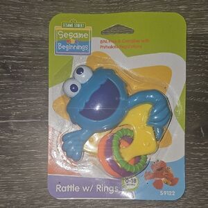 Sesame Street Cookie Monster Rattle with Rings